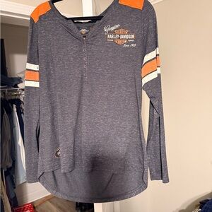 Harley-Davidson Charcoal and Orange Henley Shirt